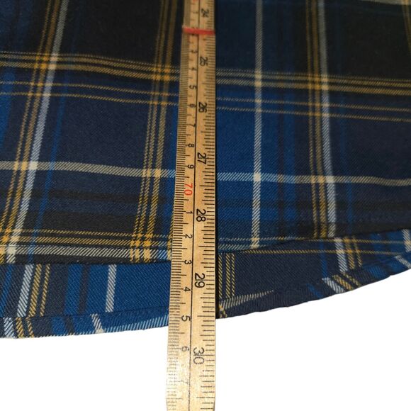 Swiss Tech Mens Medium 38-40 Button Down Shirt Flannel Blue Brown Plaid - Picture 7 of 11